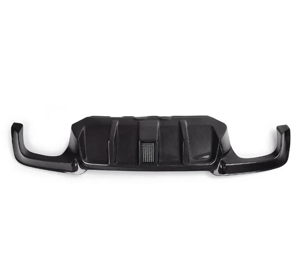 BMW F10 5 Series Carbon Fiber V Style Diffuser With LED Brake Light