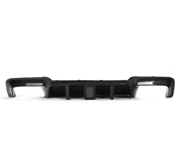 BMW F10 5 Series Carbon Fiber V Style Diffuser With LED Brake Light