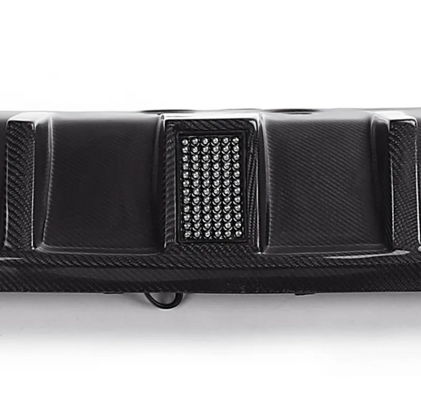 BMW F10 5 Series Carbon Fiber V Style Diffuser With LED Brake Light