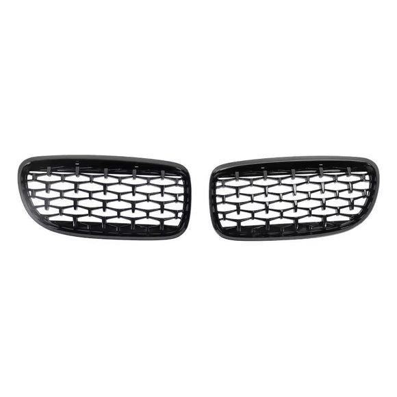 ABS Gloss Black Diamond Style Front Grille - BMW E90/E91/E92/E93 3 Series LCI