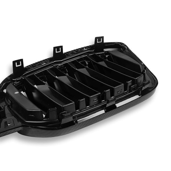 SQ Style Carbon Fiber Dual Slat Front Grilles - BMW F97 X3M LCI